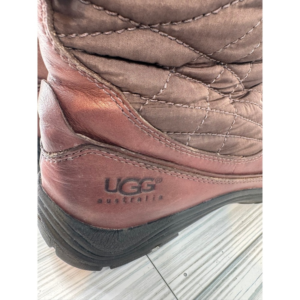 UGG Women's Size 9 Waterproof Boots Stormburst Brown Vibram Shearling Fur Lined - Picture 10 of 15